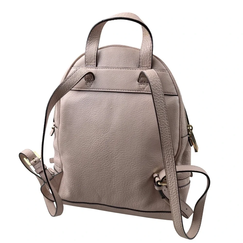 Michael Kors Rhea Medium Pebbled Leather‎ Backpack Blush Pink Gold Tone Hardware